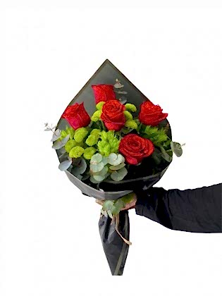 5 Kırmızı Gül Buketi