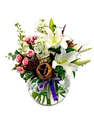 Akvaryumda Pembe Çardak & Lilyum & Şebboy Aranjman