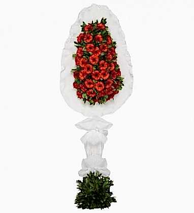 Kırmızı Gerbera Çelenk Tek Katlı