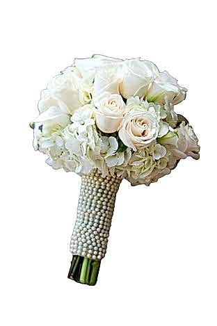 Beyaz Gül ve Ortanca Gelin Buketi