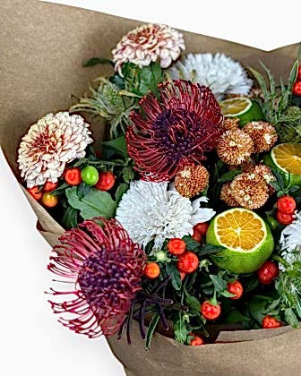 Spiced Citrus Harvest – Protea & Citrus Bouquet