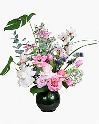 Orchid Meadow – Designer Vase Arrangement